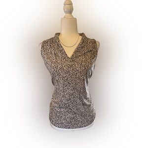 Ann Taylor Leopard Print Fitted Blouse Size S